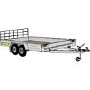 Släpvagn boggi för 1500 kg grävmaskin, bromsad